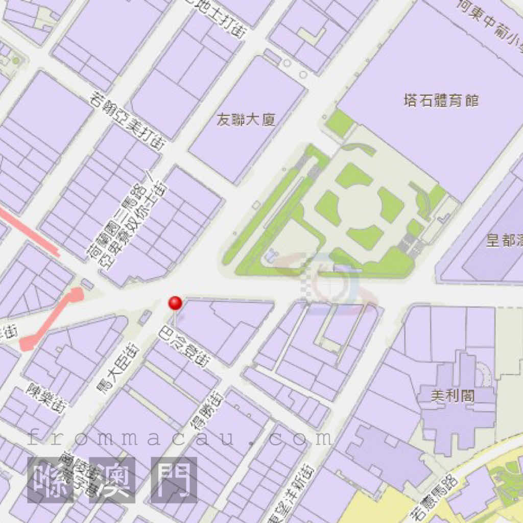 Zoom in location area of Windsor Arch Restaurant Macau in Tap Siac and Avenida do Conselheiro Ferreira de Almeida (Macau Holland Park), Macau