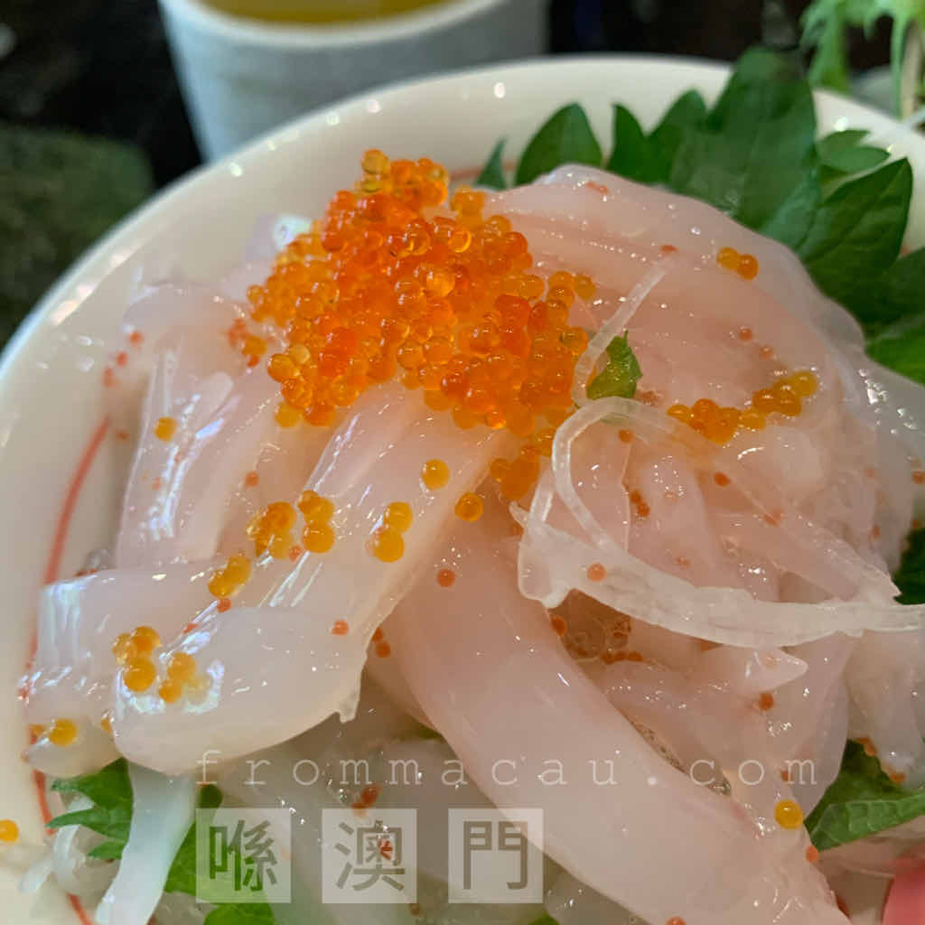 Sakura Squid Sashimi at ( Nagano restaurant / Chang Ye Liao Li ) in Fai Chi Kei (Lok Yeung), Macau.